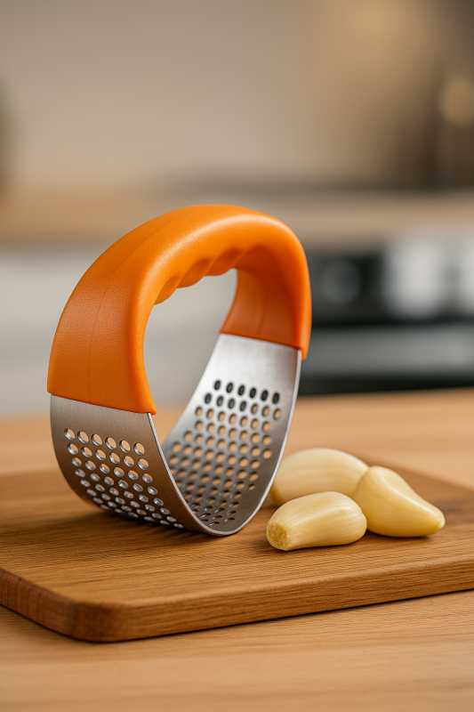 Arc-Shaped Garlic Press
