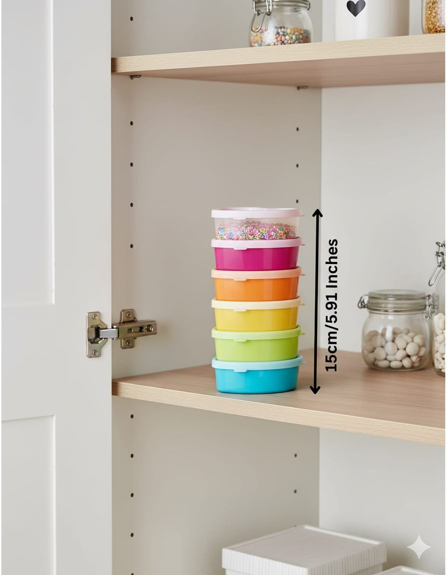 Rainbow Color Plastic Storage Container Set – Pack of 6