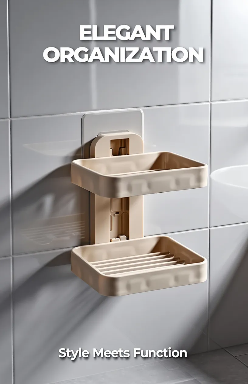 Seamless Double Soap Box Holder – Wall-Mounted & Durable