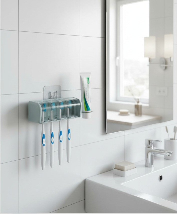 Compact Toothbrush Holder – Multi-Brush Organizer for Bathroom Storage