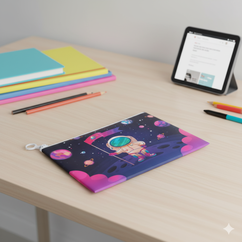 3D Space Theme Zipper Pouch Bags – Eye-Catching & Multipurpose