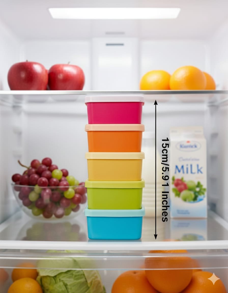 Rainbow Color Plastic Storage Container Set – Pack of 6